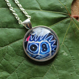 Blue and White Butterfly, Butterfly Pendant Necklace, Silver Necklace, Butterfly Wing Necklace, Picture Pendant of Wing, Entomology Necklace