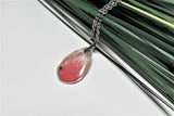Real Pink Glasswing Wing, Butterfly Wing Pendant Necklace, Cithaeria aurora, Butterfly Wing Necklace, wing Encased in Resin, insect jewelry