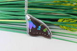 Real Purple Spotted Swallowtail Wing, Butterfly Wing Pendant Necklace, Purple and Black, Butterfly Wing Necklace, wing Encased in Resin