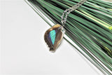 Turquoise Emperor Wing v2, Butterfly Wing Pendant Necklace, Doxocopa Cherubina, Butterfly Wing Necklace, wing Encased in Resin, Zoology,