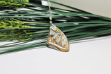 Malachite Wing, Butterfly Wing Pendant Necklace, Patterned, Green, Brown, Butterfly Wing Necklace, wing Encased in Resin, Preserved Wing