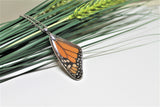 Real Monarch Wing, Monarch Necklace, Real Wing Necklace, Orange Butterfly Necklace, Danaus Plexippus Necklace, Entomology, Butterfly