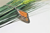 Real Monarch Wing, Monarch Necklace, Real Wing Necklace, Orange Butterfly Necklace, Danaus Plexippus Necklace, Entomology, Butterfly