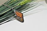 Real Monarch Wing, Monarch Necklace, Real Wing Necklace, Orange Butterfly Necklace, Danaus Plexippus Necklace, Entomology, Butterfly