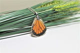 Real Monarch Wing v2, Monarch Necklace, Real Wing Necklace, Orange Butterfly Necklace, Danaus Plexippus Necklace, Entomology, Butterfly Wing