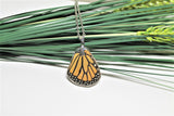 Real Monarch Wing v2, Monarch Necklace, Real Wing Necklace, Orange Butterfly Necklace, Danaus Plexippus Necklace, Entomology, Butterfly Wing