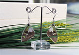 Graphium Weiskei Wing Earrings v2, Real Purple Spotted Swallowtail, Butterfly Wing Earring, Butterfly Wing Preserved, Wing Encased in Resin