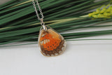 Red Lacewing Wing Necklace v2, Butterfly Wing Necklace, Cethosia biblis, Butterfly Wing Pendant, wing Encased in Resin, Zoology, Entomology