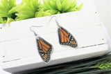 Real Monarch Wing Earrings, Monarch Earrings, Real Wing Earrings, Orange Butterfly Necklace, Danaus Plexippus, Entomology Jewelry, Butterfly