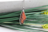 Juno Silverspot Wing Necklace, Butterfly Wing Necklace, Dione Juno, Butterfly Wing Pendant, wing Encased in Resin, Zoology, Entomology