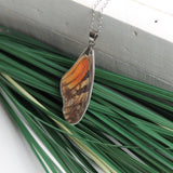 Juno Silverspot Wing Necklace, Butterfly Wing Necklace, Dione Juno, Butterfly Wing Pendant, wing Encased in Resin, Zoology, Entomology