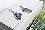 Graphium Weiskei Wing Earrings v2, Real Purple Spotted Swallowtail, Butterfly Wing Earring, Butterfly Wing Preserved, Wing Encased in Resin