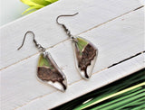 Graphium Weiskei Wing Earrings, Real Purple Spotted Swallowtail, Butterfly Wing Earring Set, Butterfly Wing Preserved, Wing Encased in Resin