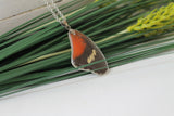Red Lacewing Wing Necklace, Butterfly Wing Necklace, Cethosia biblis, Butterfly Wing Pendant, wing Encased in Resin, Zoology, Entomology