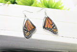 Real Monarch Wing Earrings, Monarch Earrings, Real Wing Earrings, Orange Butterfly Necklace, Danaus Plexippus, Entomology Jewelry, Butterfly