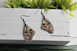Malachite Wing Earrings, Butterfly Wing Earrings, Insect Earrings, Wing Earrings, Wing Encased in Resin, Preserved Wing, Entemology Jewelry