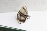 Malachite Wing Ring, Butterfly Wing Pendant Ring, Siproeta stelenes, Butterfly Wing Ring, Insect Ring, wing Encased in Resin, Preserved Wing