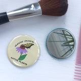 Grow More Native Plants, Pocket Mirror, Butterfly Button, 2.5 Inch Button, Butterfly Mirror, Nature Lover, Pollinators, Swallowtail