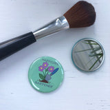 Hardcore Gardener, Pocket Mirror, Wildflower Button, 2.5 Inch Button, Horticulturalist, Nature Lover, Master Gardener, Makeup Mirror