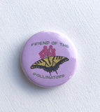Friend of the Pollinators, Pocket Mirror, Butterfly Button, 2.5 Inch Button, Butterfly Mirror, Nature Lover, Save the Pollinators, Gardener